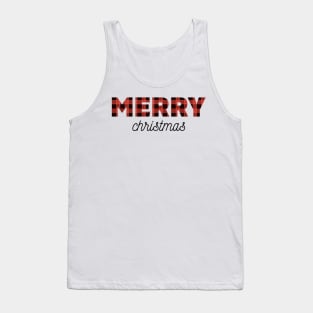 Buffalo Print Merry Christmas Design Tank Top